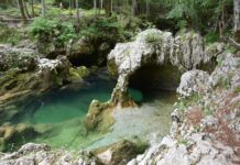 Trail to Mostnica Waterfall